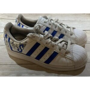 Adidas Superstar Original Graffiti Blue White Gray Size Youth 5 Y